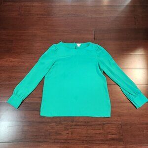 J. Crew Long Sleeve Green Blouse